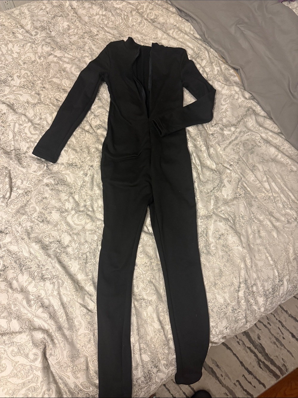 Black  Zip-Front Fitted Jumpsuit